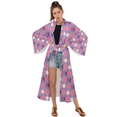 Abstract Pattern Geometry Gradient Maxi Kimono by Vaneshart