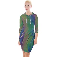 Texture Abstract Background Quarter Sleeve Hood Bodycon Dress by Vaneshart