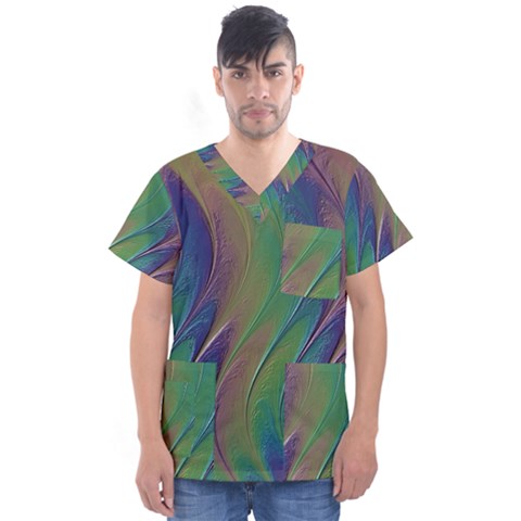 Texture Abstract Background Men s V-neck Scrub Top by Vaneshart