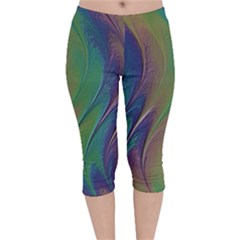 Texture Abstract Background Velvet Capri Leggings 