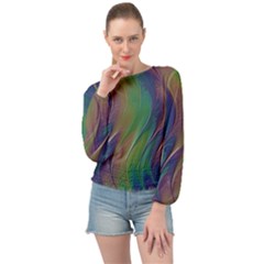 Texture Abstract Background Banded Bottom Chiffon Top