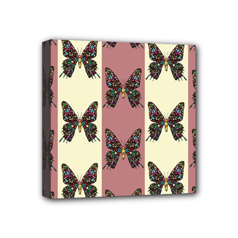 Butterflies Pink Old Old Texture Mini Canvas 4  X 4  (stretched)