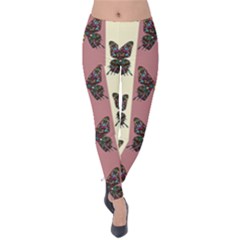 Butterflies Pink Old Old Texture Velvet Leggings by Vaneshart