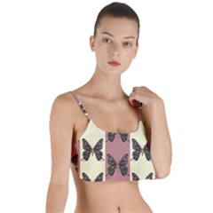 Butterflies Pink Old Old Texture Layered Top Bikini Top 