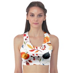 Pattern Pumpkins Autumn Sports Bra by Vaneshart