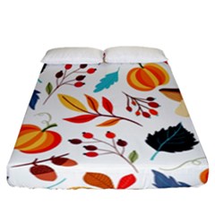 Pattern Pumpkins Autumn Fitted Sheet (california King Size) by Vaneshart