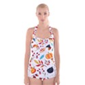 Pattern Pumpkins Autumn Boyleg Halter Swimsuit  View1