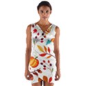 Pattern Pumpkins Autumn Wrap Front Bodycon Dress View1