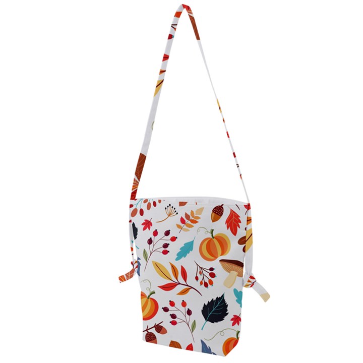 Pattern Pumpkins Autumn Folding Shoulder Bag