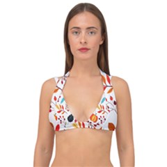 Pattern Pumpkins Autumn Double Strap Halter Bikini Top