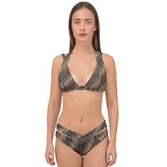 Texture Butterfly Skin Waves Double Strap Halter Bikini Set by Vaneshart