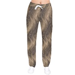 Texture Butterfly Skin Waves Women Velvet Drawstring Pants by Vaneshart