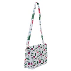 Christmas Background Shoulder Bag With Back Zipper