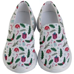 Christmas Background Kids  Lightweight Slip Ons