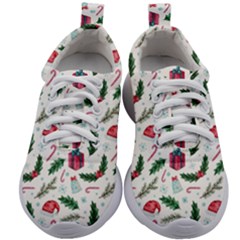 Christmas Background Kids Athletic Shoes by Vaneshart