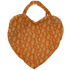 Halloween Background Giant Heart Shaped Tote