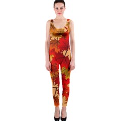 Wallpaper Background Autumn Fall One Piece Catsuit by Vaneshart