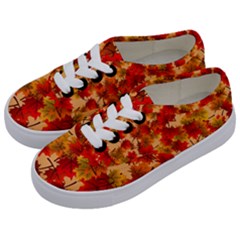 Wallpaper Background Autumn Fall Kids  Classic Low Top Sneakers by Vaneshart