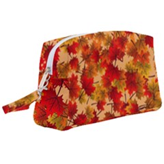 Wallpaper Background Autumn Fall Wristlet Pouch Bag (large) by Vaneshart