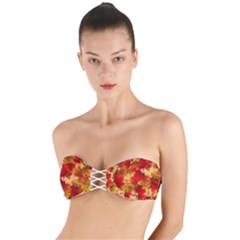 Wallpaper Background Autumn Fall Twist Bandeau Bikini Top