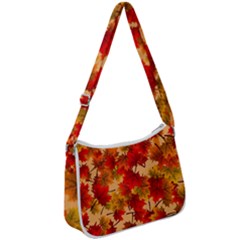 Wallpaper Background Autumn Fall Zip Up Shoulder Bag