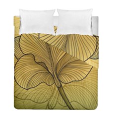 Leaves Design Pattern Nature Duvet Cover Double Side (full/ Double Size) by Vaneshart