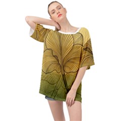 Leaves Design Pattern Nature Oversized Chiffon Top