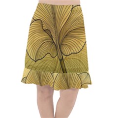 Leaves Design Pattern Nature Fishtail Chiffon Skirt