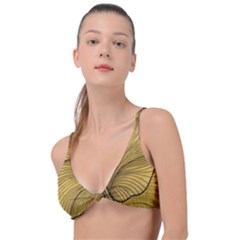 Leaves Design Pattern Nature Knot Up Bikini Top