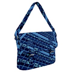 Apps Social Media Networks Internet Buckle Messenger Bag by Vaneshart