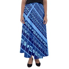 Apps Social Media Networks Internet Flared Maxi Skirt by Vaneshart