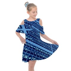 Apps Social Media Networks Internet Kids  Shoulder Cutout Chiffon Dress by Vaneshart