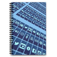 Apps Social Media Networks Internet 5 5  X 8 5  Notebook by Vaneshart