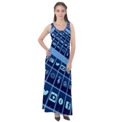 Apps Social Media Networks Internet Sleeveless Velour Maxi Dress by Vaneshart