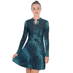 Texture Glass Network Glass Blue Long Sleeve Panel Dress by Vaneshart