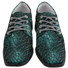 Texture Glass Network Glass Blue Women Heeled Oxford Shoes