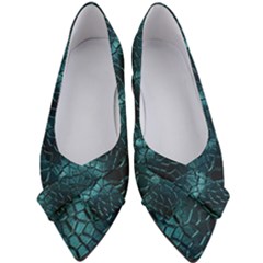 Texture Glass Network Glass Blue Women s Bow Heels