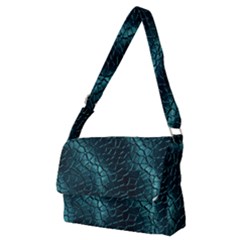 Texture Glass Network Glass Blue Full Print Messenger Bag (m)