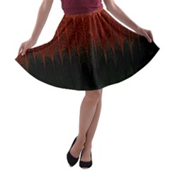 Texture Hatched Stamping Tissue A-line Skater Skirt by Vaneshart