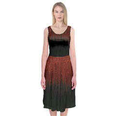 Texture Hatched Stamping Tissue Midi Sleeveless Dress by Vaneshart