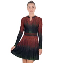 Texture Hatched Stamping Tissue Long Sleeve Panel Dress by Vaneshart