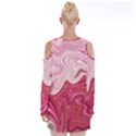 Liquid Marble Trending Abstract Paint Velvet Long Sleeve Shoulder Cutout Dress View2