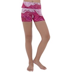 Liquid Marble Trending Abstract Paint Kids  Lightweight Velour Yoga Shorts by Vaneshart