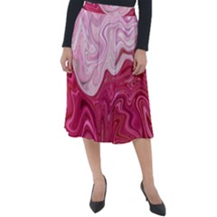 Liquid Marble Trending Abstract Paint Classic Velour Midi Skirt  by Vaneshart