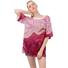 Liquid Marble Trending Abstract Paint Oversized Chiffon Top by Vaneshart