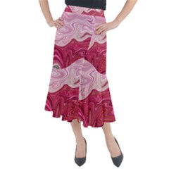 Liquid Marble Trending Abstract Paint Midi Mermaid Skirt