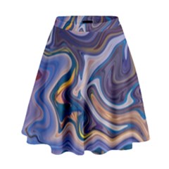 Liquid Marble Background High Waist Skirt by Vaneshart