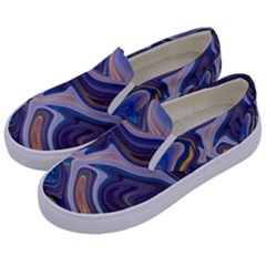 Liquid Marble Background Kids  Canvas Slip Ons by Vaneshart