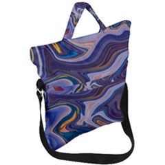 Liquid Marble Background Fold Over Handle Tote Bag by Vaneshart