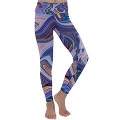 Liquid Marble Background Kids  Lightweight Velour Classic Yoga Leggings by Vaneshart